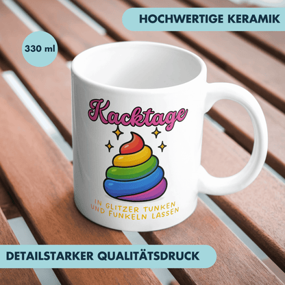 Kacktage In Glitzer Tunken Und Funkeln Lassen Kaffee Tasse