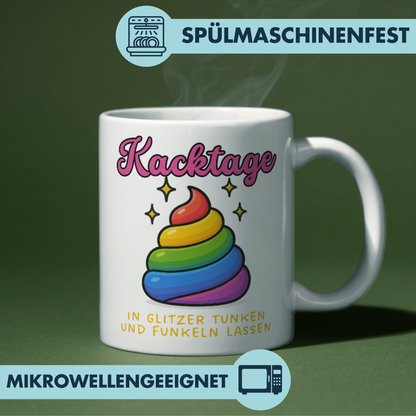 Kacktage In Glitzer Tunken Und Funkeln Lassen Kaffee Tasse