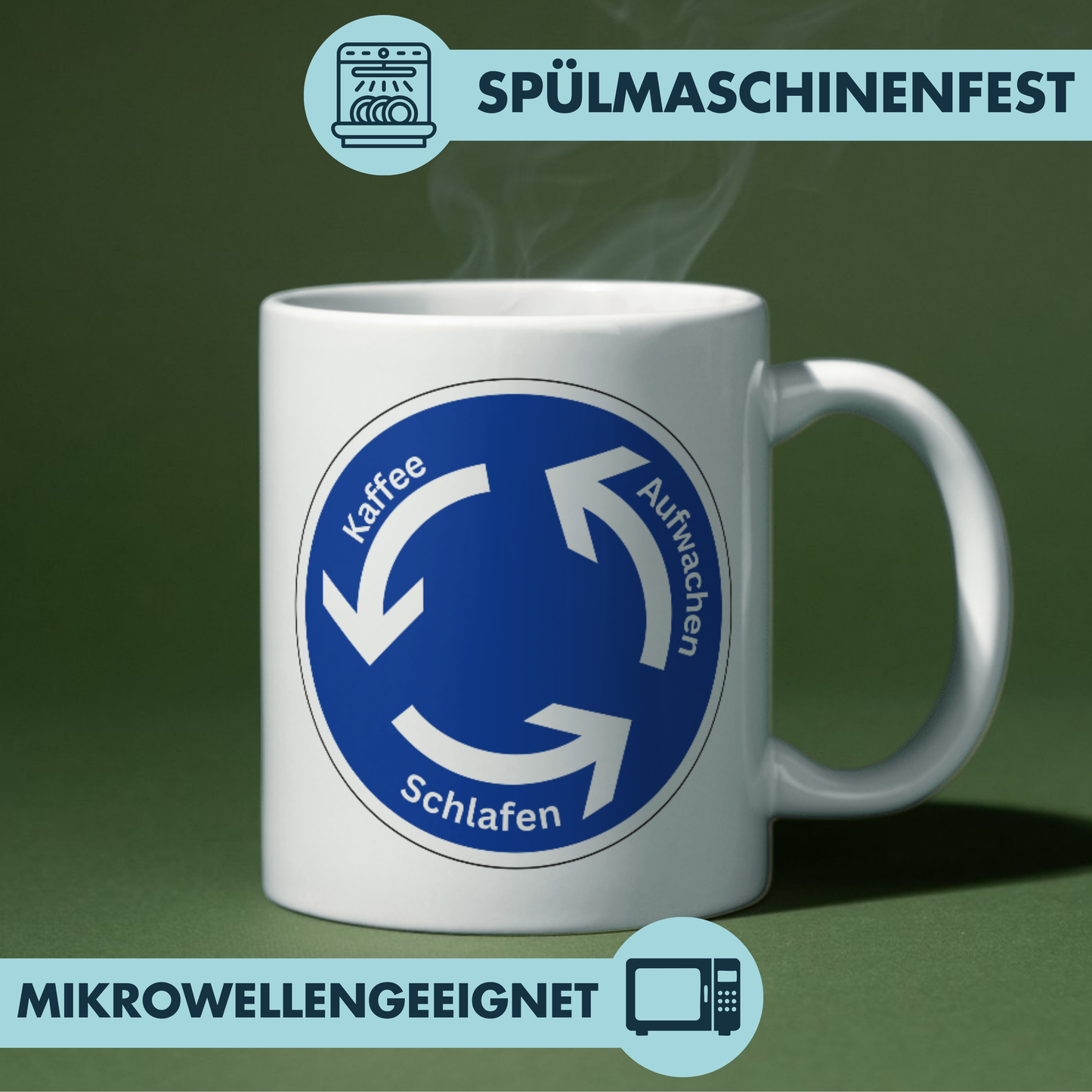 Aufwachen Kaffee Schlafen Tagesablauf Kreisverkehr Tasse