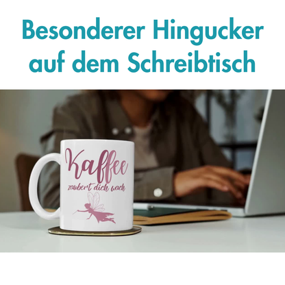Kaffee Fee Zaubert Dich Wach Wortspiel Tasse