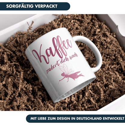 Kaffee Fee Zaubert Dich Wach Wortspiel Tasse