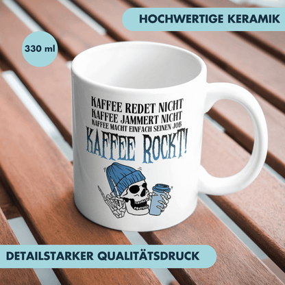 Kaffee Redet Nicht Jammert Nicht Macht Einfach Seinen Job Kaffee Rockt Rock Metal Tasse