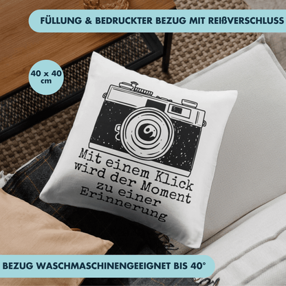 Mit Einem Klick Wird Der Moment Zu Einer Erinnerung Kamera Fotograf Deko Kissen