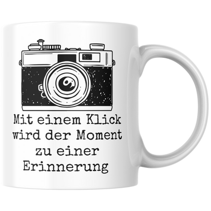 Kamera Mit Einem Klick Wird Der Moment Zu Einer Erinnerung Foto Kaffee Tasse