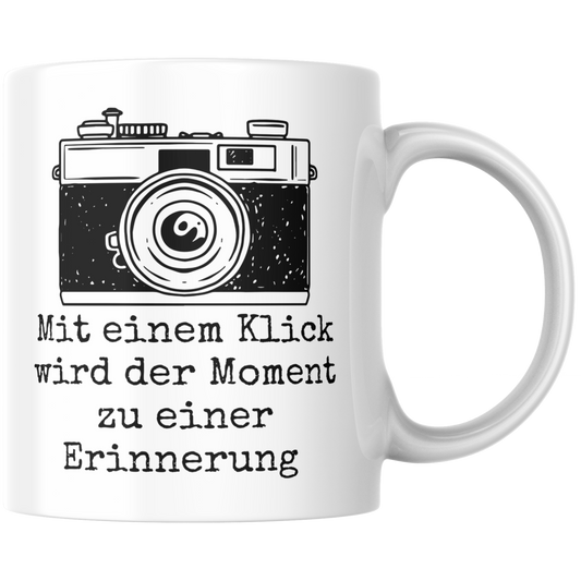 Kamera Mit Einem Klick Wird Der Moment Zu Einer Erinnerung Foto Kaffee Tasse