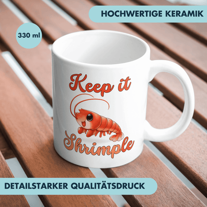 Keep It Shrimple Wortspiel Kaffee Tasse