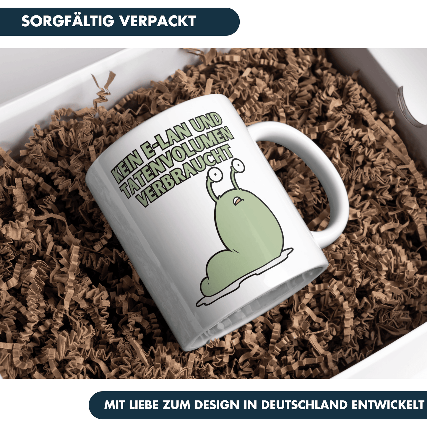 Kein E-Lan Und Tatenvolumen Verbraucht Wortspiel Kaffee Tasse
