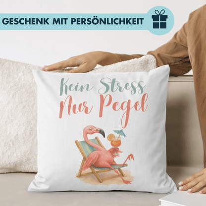 Kein Stress Nur Pegel Flamingo Cocktail Deko Kissen