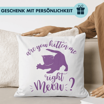 Are You Kitten Me Right Meow? Wortspiel Deko Kissen