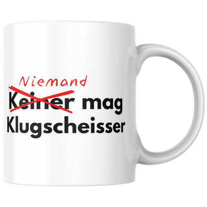 Niemand Mag Klugscheisser Korrektur Kaffee Tasse