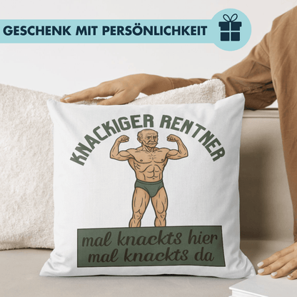 Knackiger Rentner Mal Knackts Hier Mal Knackts Da Deko Kissen