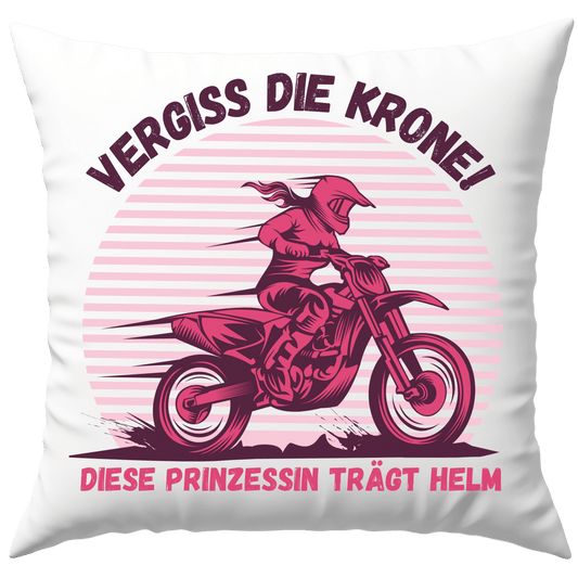 Vergiss Die Krone Diese Prinzessin Trägt Helm Motorrad Deko Kissen
