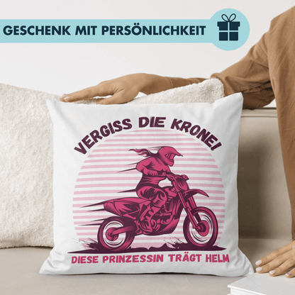 Vergiss Die Krone Diese Prinzessin Trägt Helm Motorrad Deko Kissen