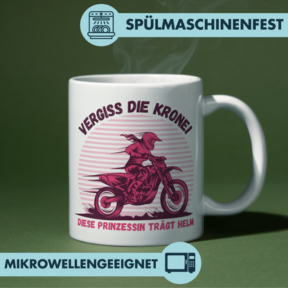 Vergiss Die Krone Diese Prinzessin Trägt Helm Motorrad Kaffee Tasse