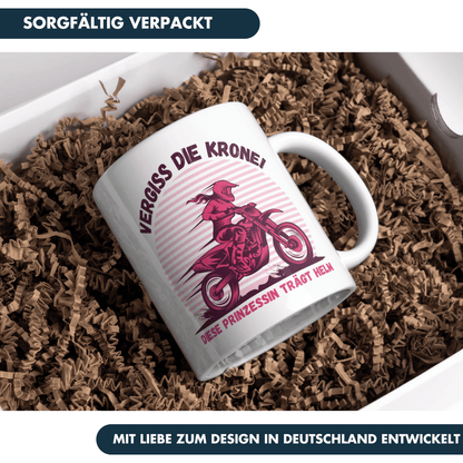 Vergiss Die Krone Diese Prinzessin Trägt Helm Motorrad Kaffee Tasse