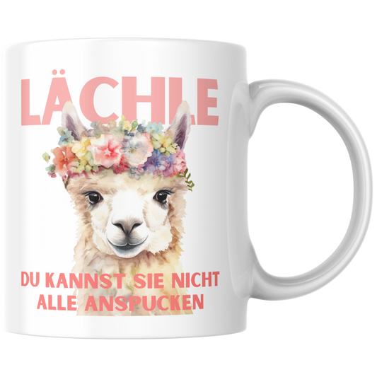 Lächle Du Kannst Sie Nicht Alle Anspucken Lama Alapaka Kaffee Tasse