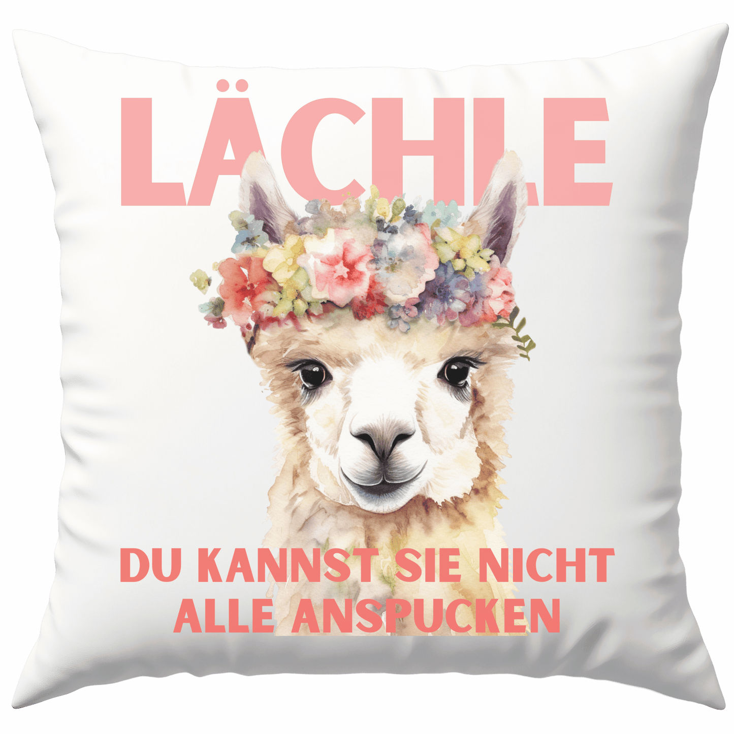 Lächle Du Kannst Sie Nicht Alle Anspucken Lama Alapaka Deko Kissen
