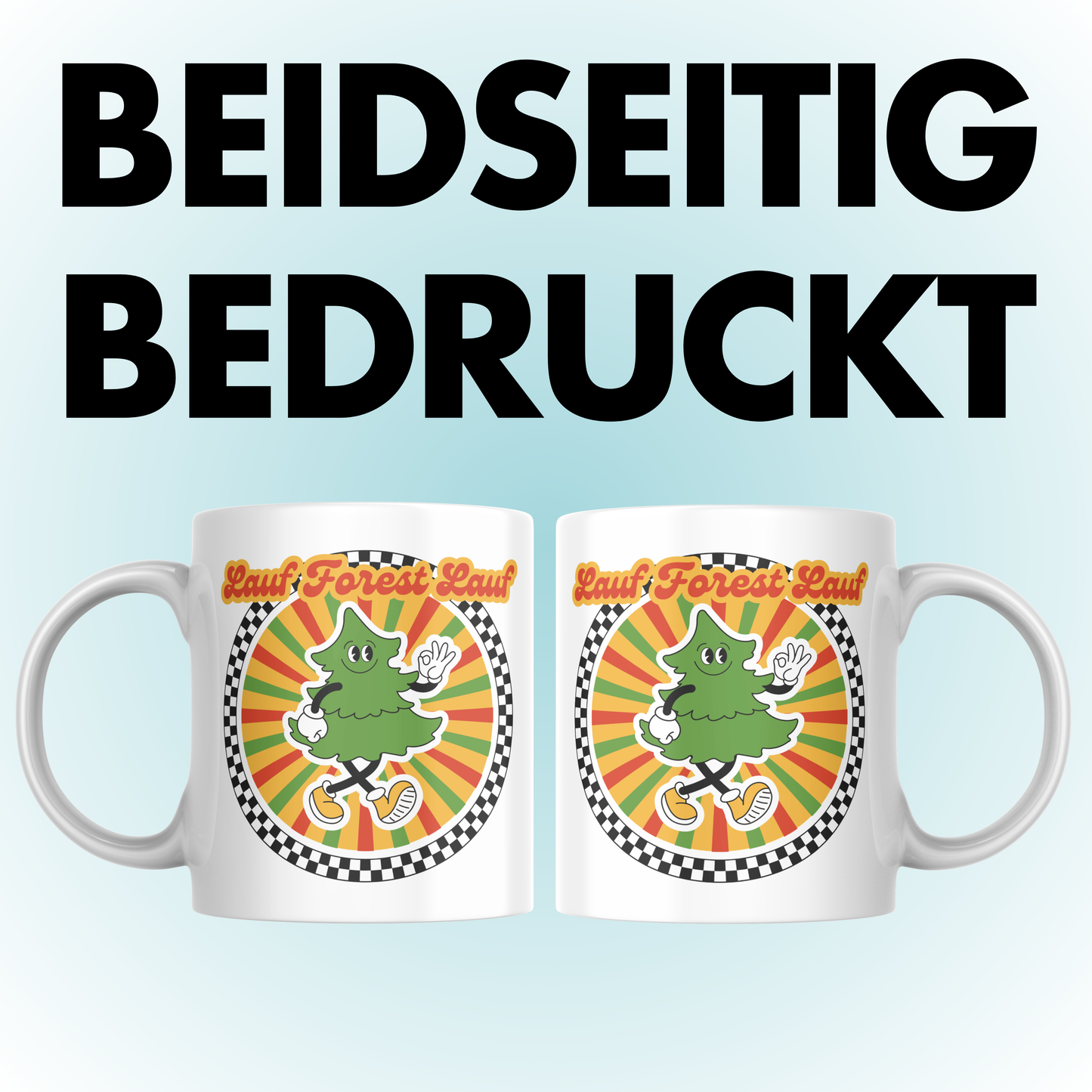 Lauf Forest Lauf Retro Spruch Kaffee Tasse