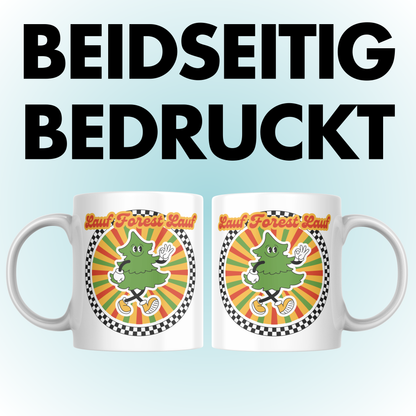 Lauf Forest Lauf Retro Spruch Kaffee Tasse