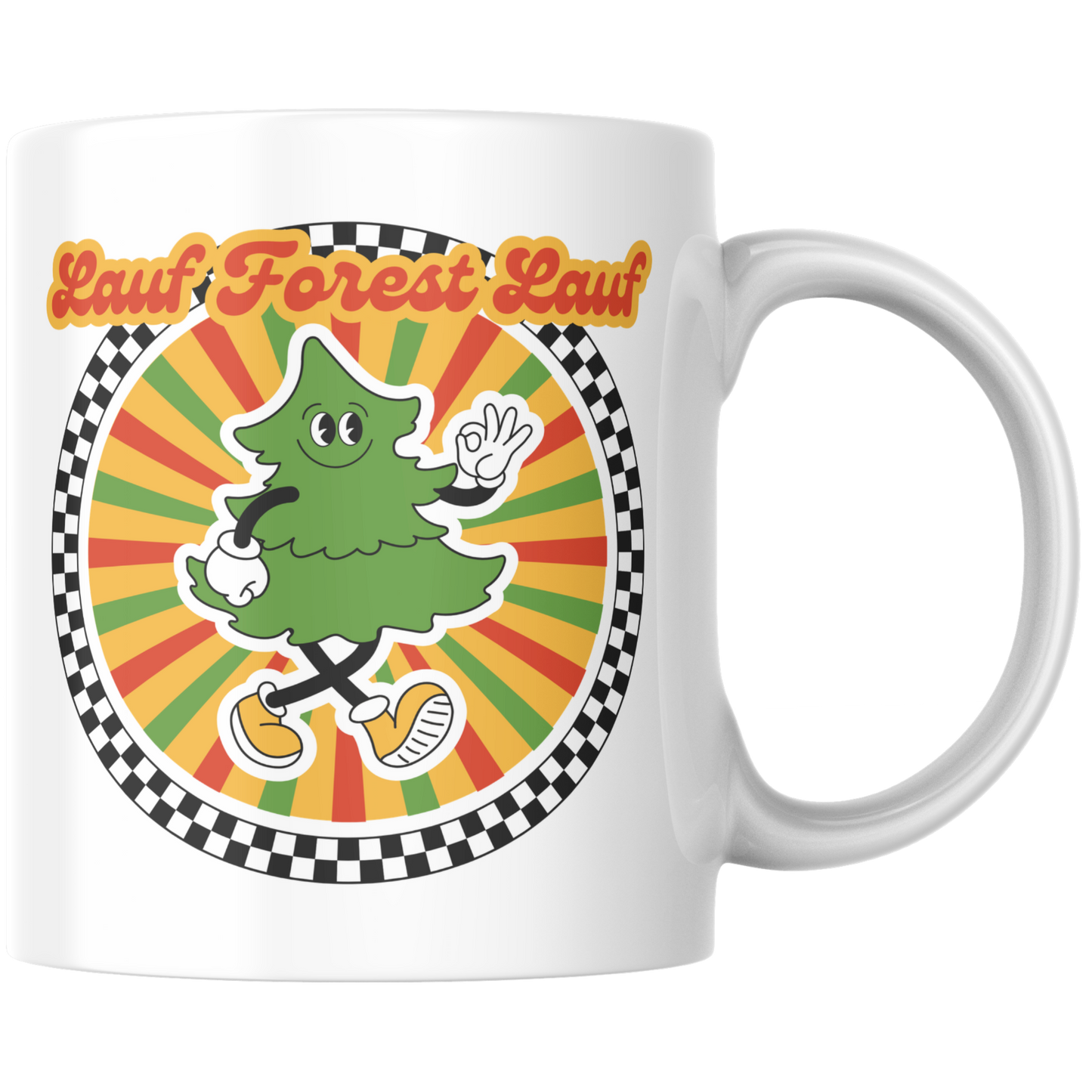 Lauf Forest Lauf Retro Spruch Kaffee Tasse