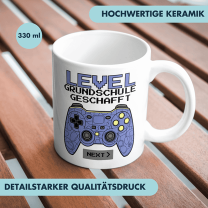 Level Grundschule Geschafft Zocker Gamer Weiterführende Schule Tasse