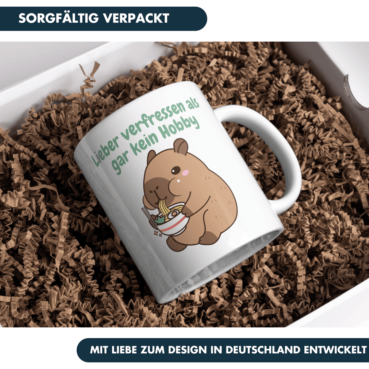 Lieber Verfressen Als Gar Kein Hobby Capybara Kaffee Tasse