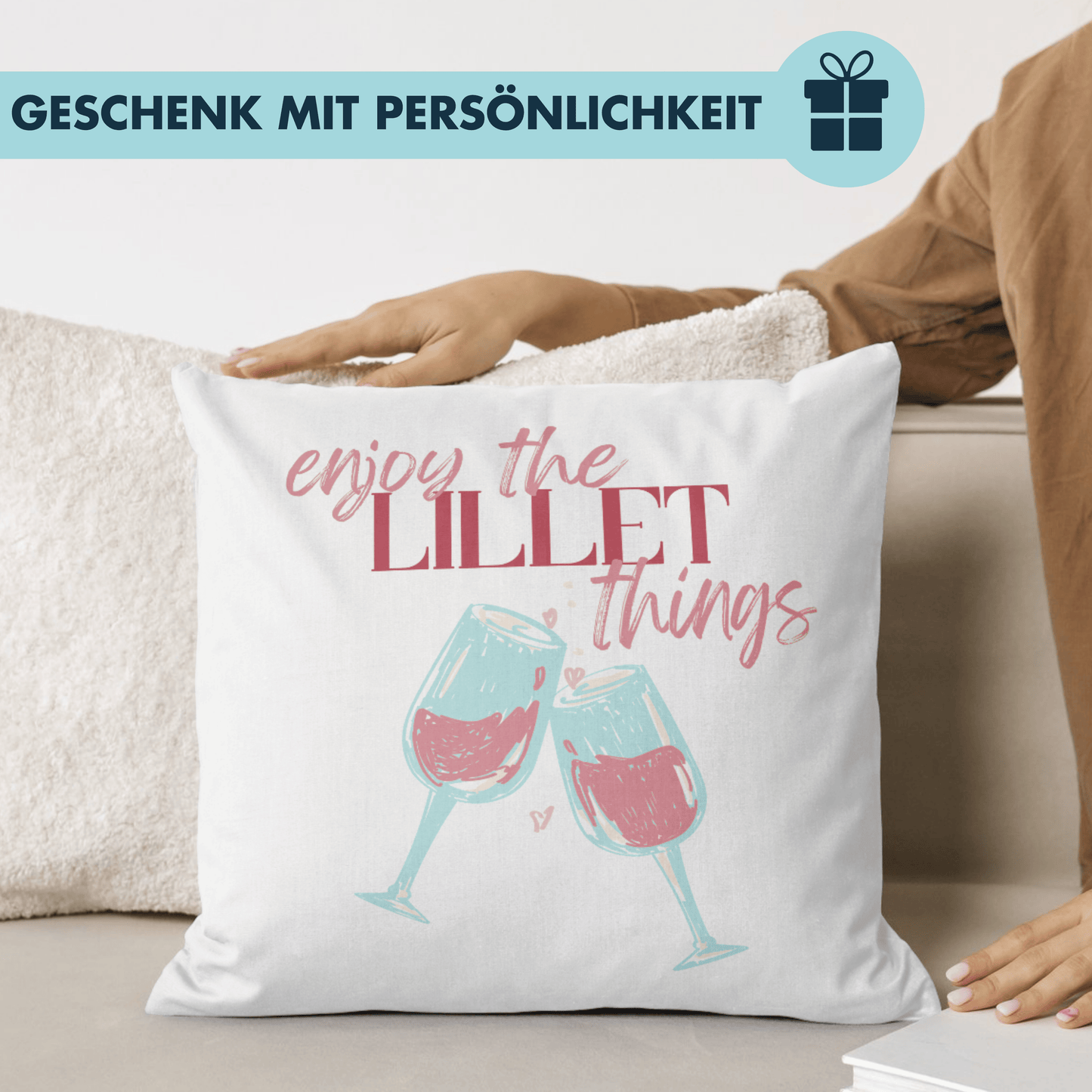 Enjoy The Lillet Things Wildberry Cocktail Deko Kissen
