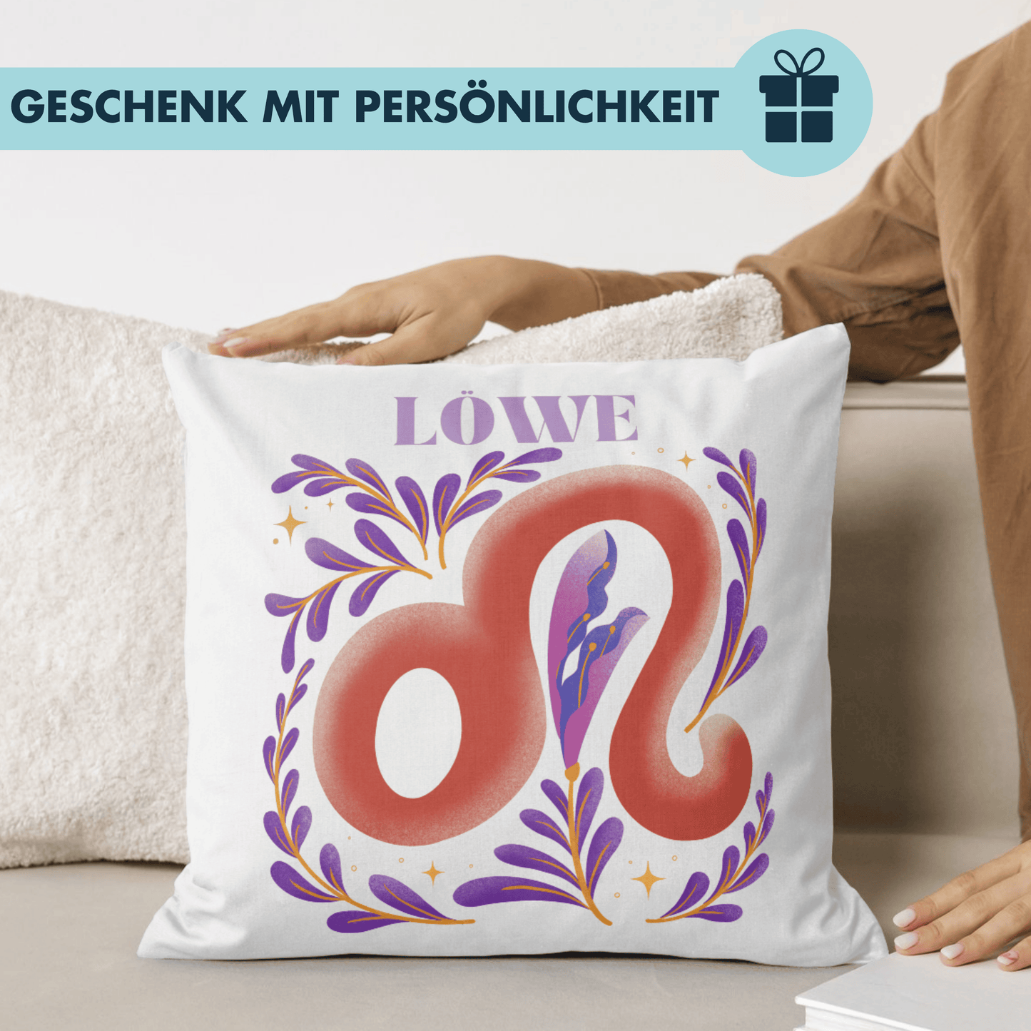 Löwe Leo Sternzeichen Deko Kissen