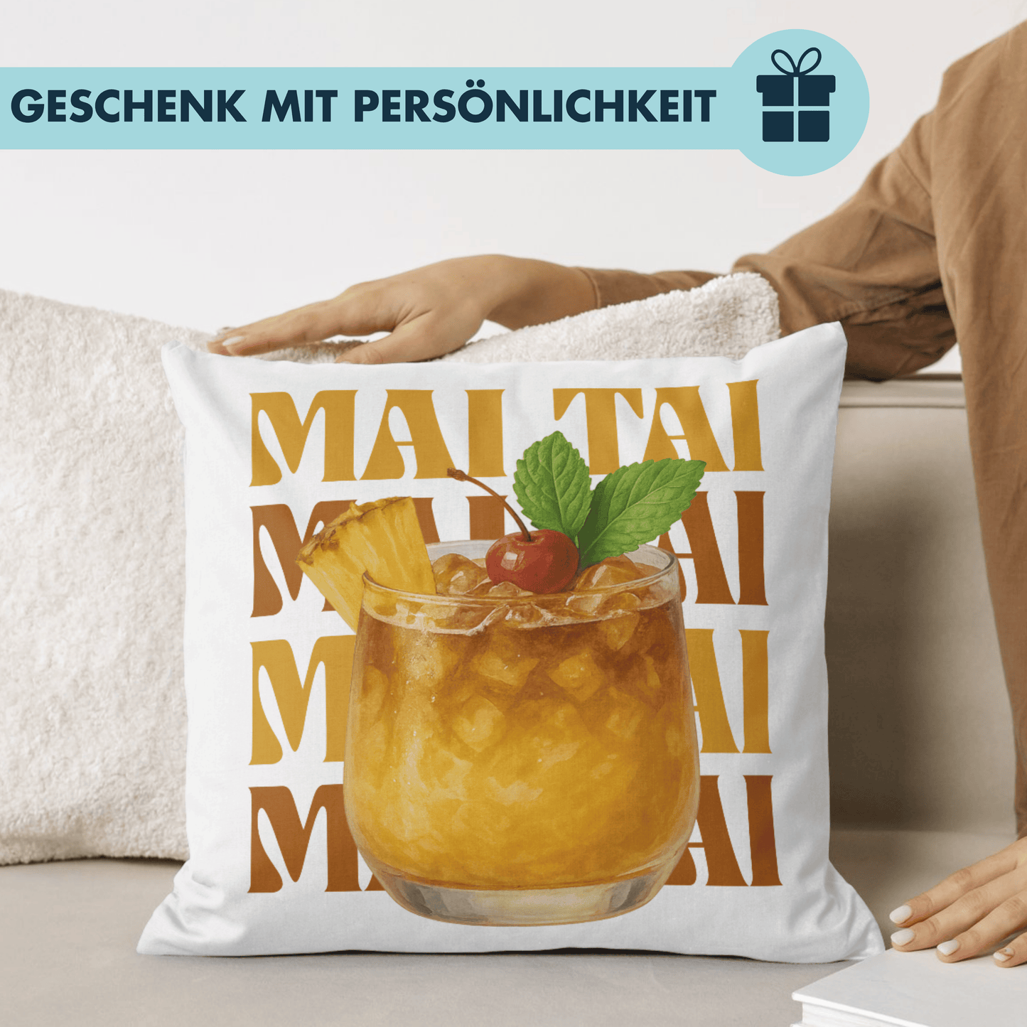 Mai Tai Cocktail Deko Kissen