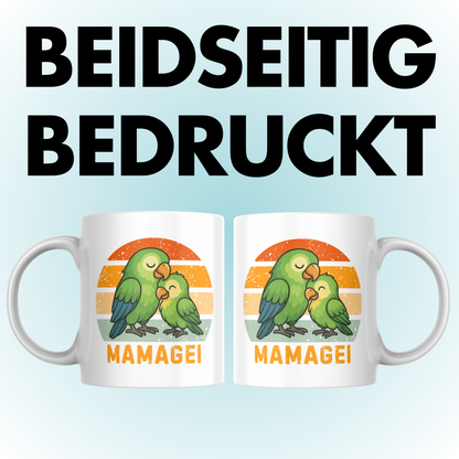 Mamagei Papagei Wortspiel Muttertag Kaffee Tasse
