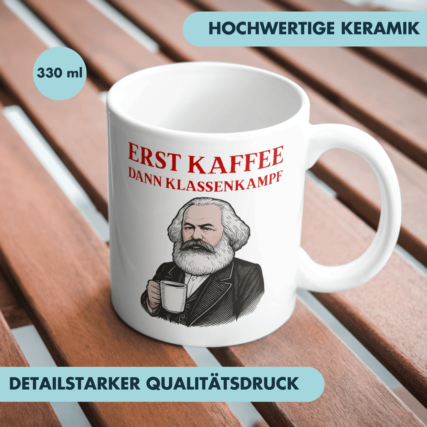 Erst Kaffee Dann Klassenkampf Karl Marx Tasse