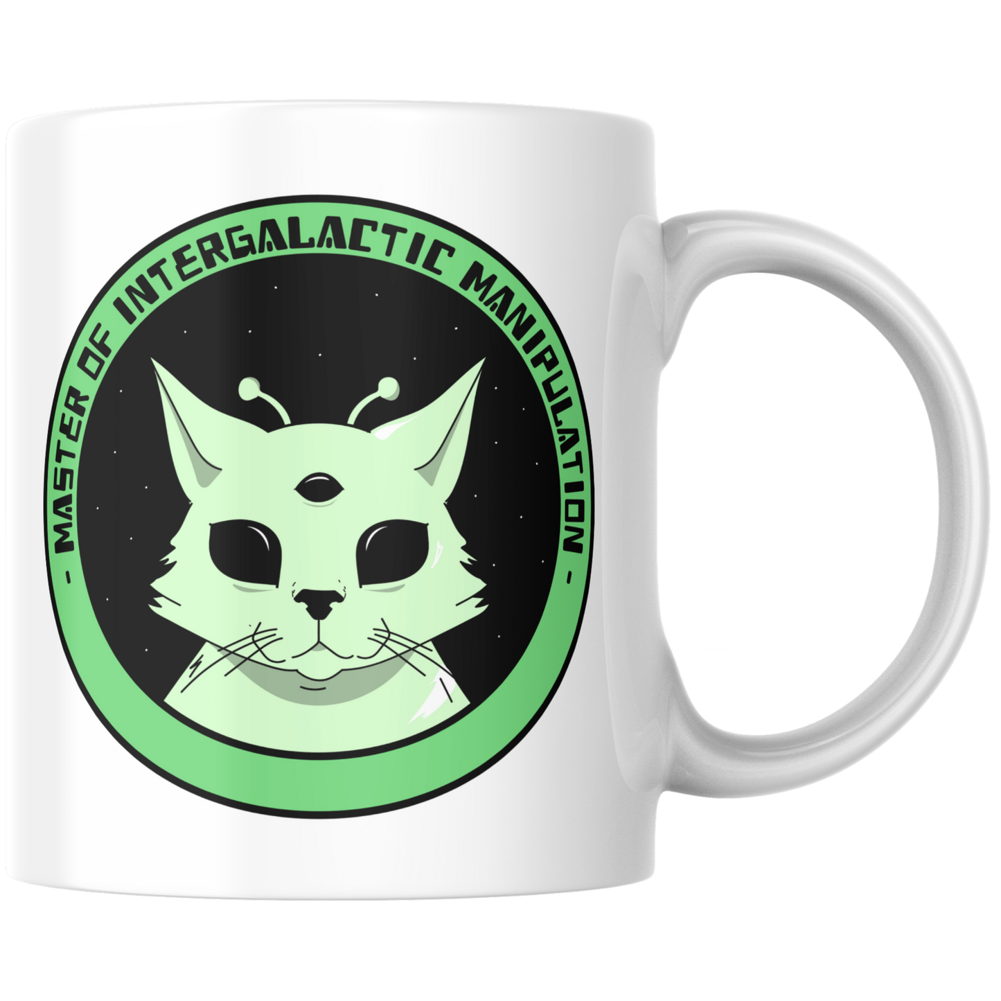 Master Of Intergalactic Manipulation Katze Alien Kaffee Tasse