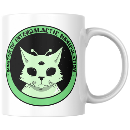 Master Of Intergalactic Manipulation Katze Alien Kaffee Tasse