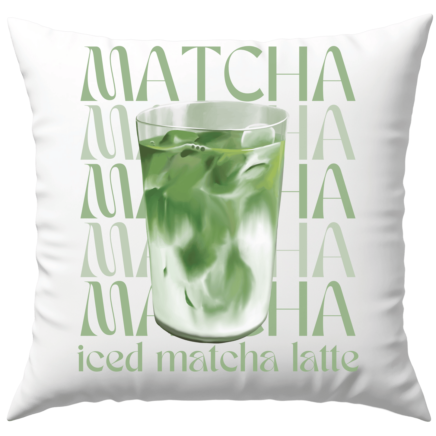 Iced Matcha Latte Trendgetränk Aesthetic Deko Kissen