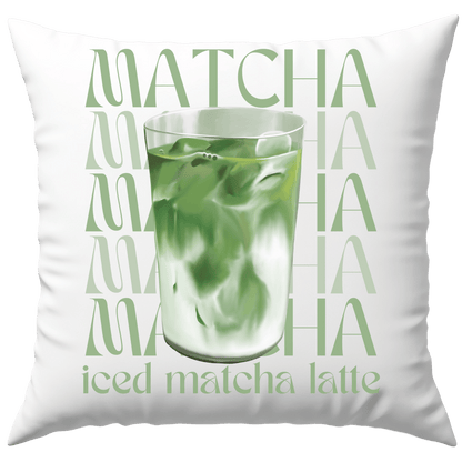 Iced Matcha Latte Trendgetränk Aesthetic Deko Kissen