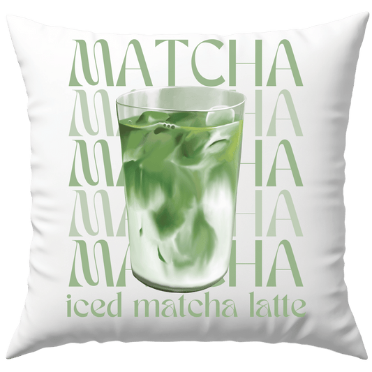 Iced Matcha Latte Trendgetränk Aesthetic Deko Kissen