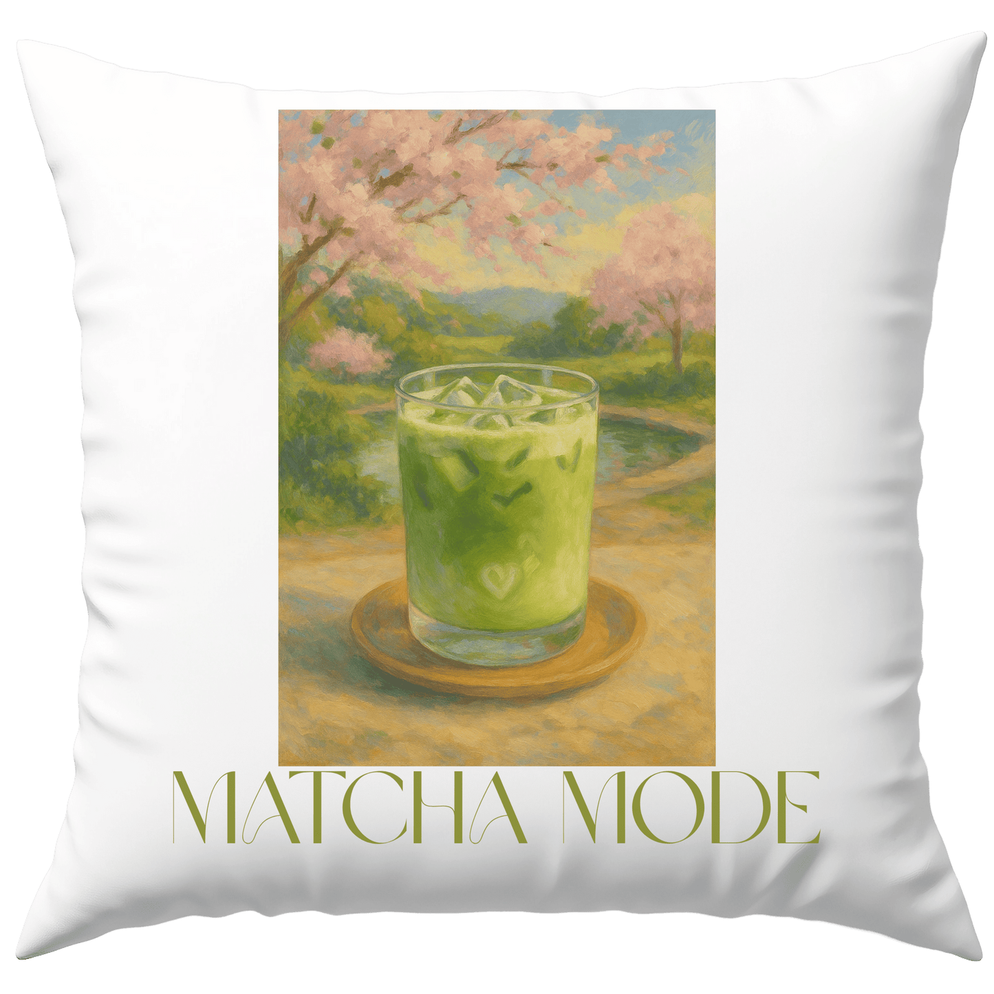 Matcha Mode Iced Latte Kunst Deko Kissen