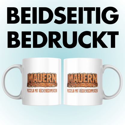Mauern Puzzeln Mit Rückenschmerzen Maurer Kaffee Tasse