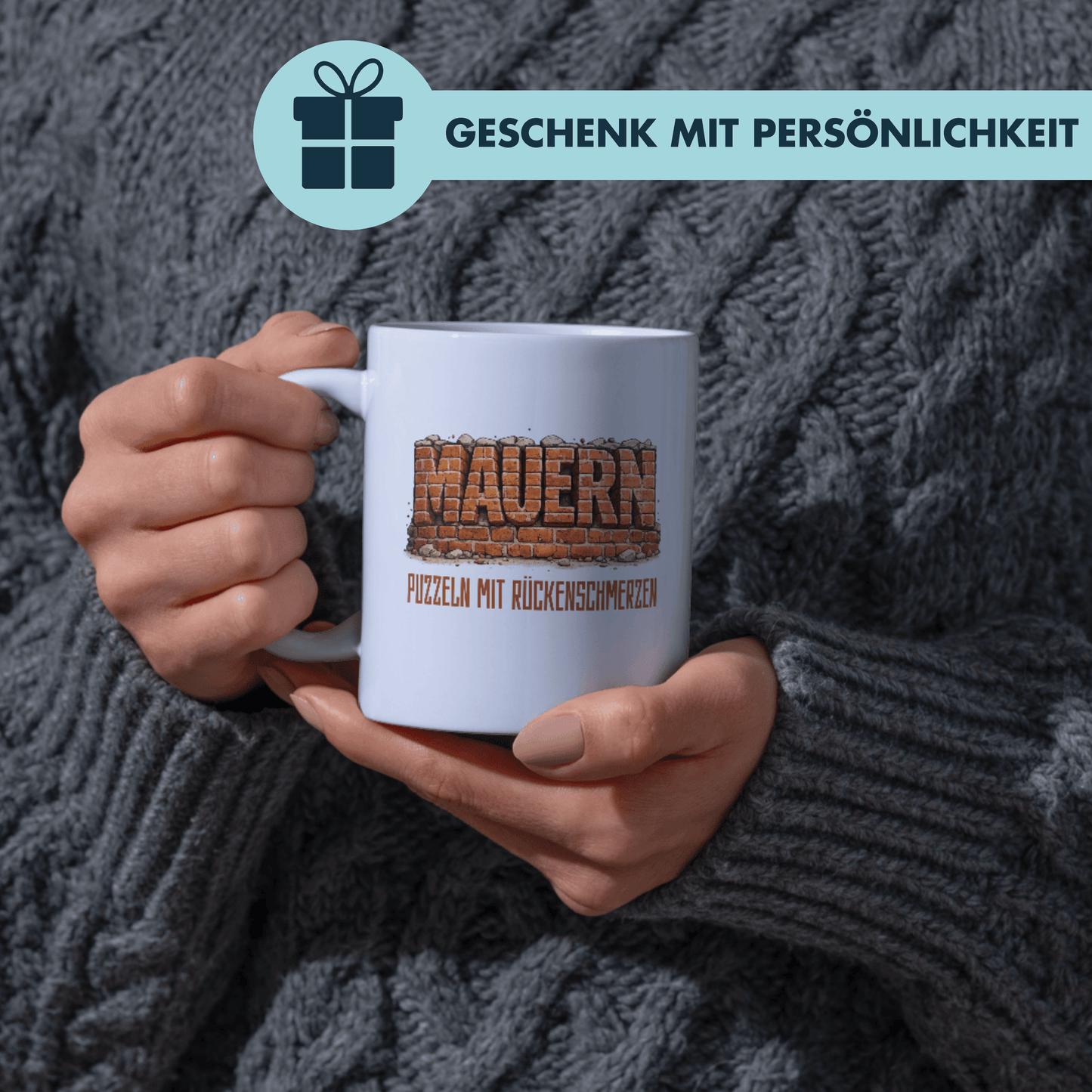 Mauern Puzzeln Mit Rückenschmerzen Maurer Kaffee Tasse