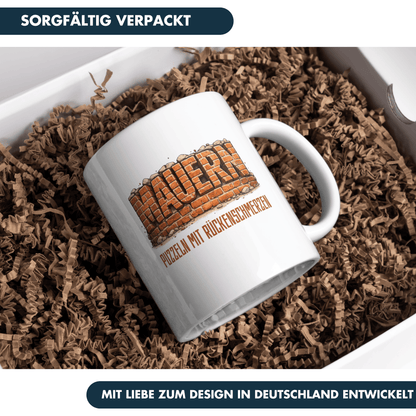Mauern Puzzeln Mit Rückenschmerzen Maurer Kaffee Tasse