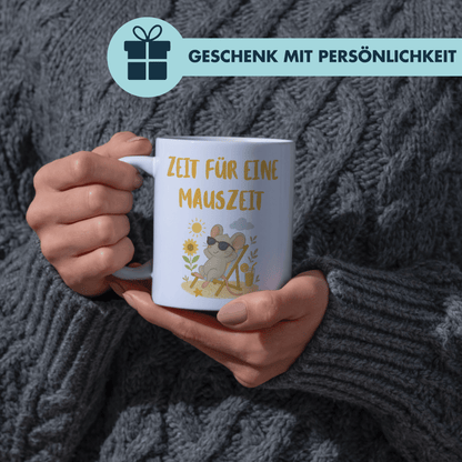 Zeit Für Eine Mauszeit Wortspiel Kaffee Tasse