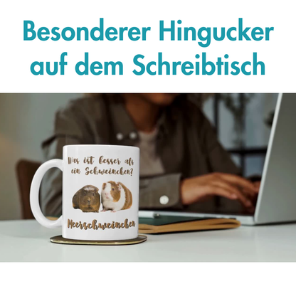 Was Ist Besser Als Ein Schweinchen? Meerschweinchen Wortspiel Kaffee Tasse
