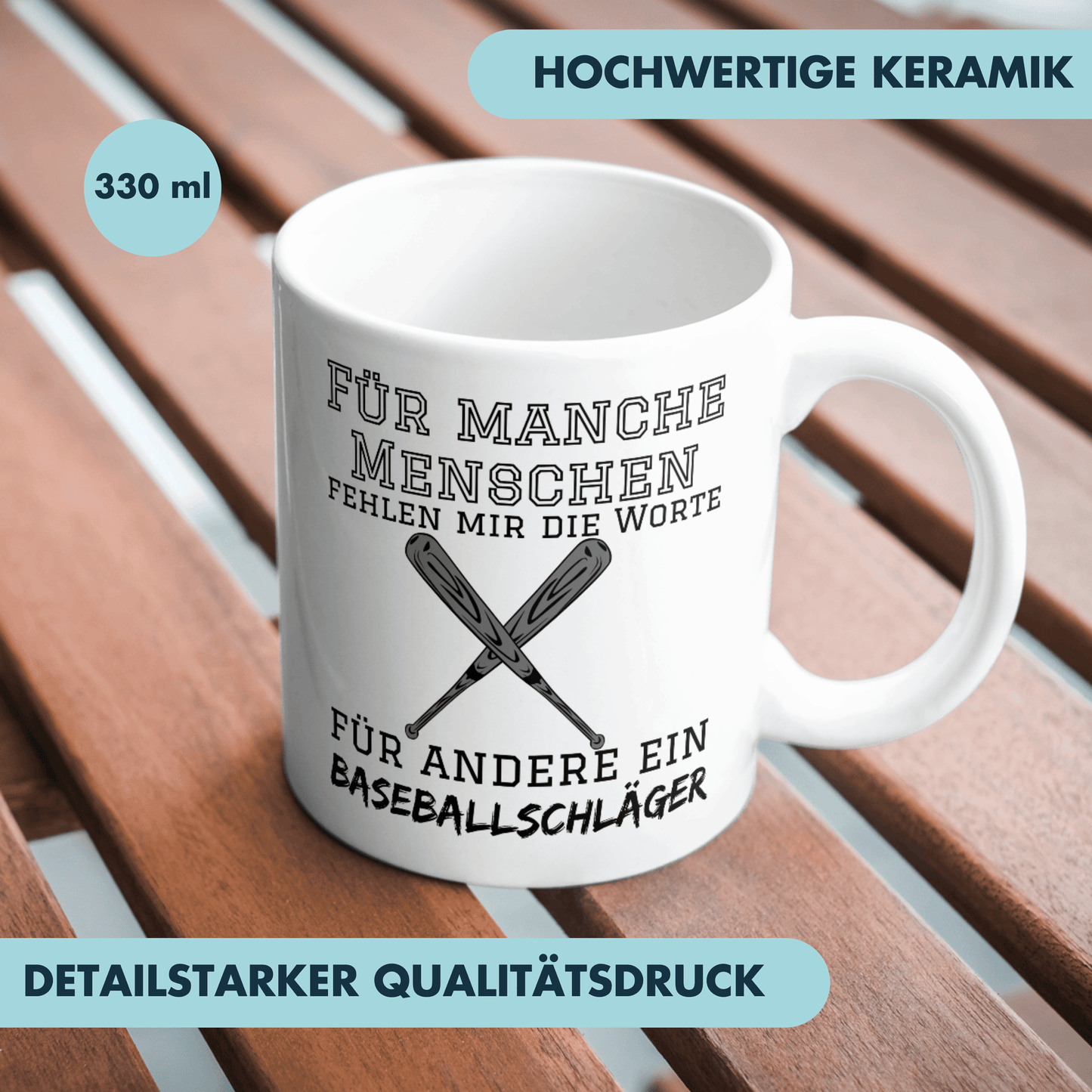 Für Manche Menschen Fehlen Mir Die Worte Für Andere Ein Baseballschläger Kaffee Tasse