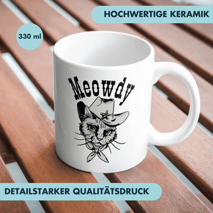 Meowdy Katze Cowboy Kaffee Tasse