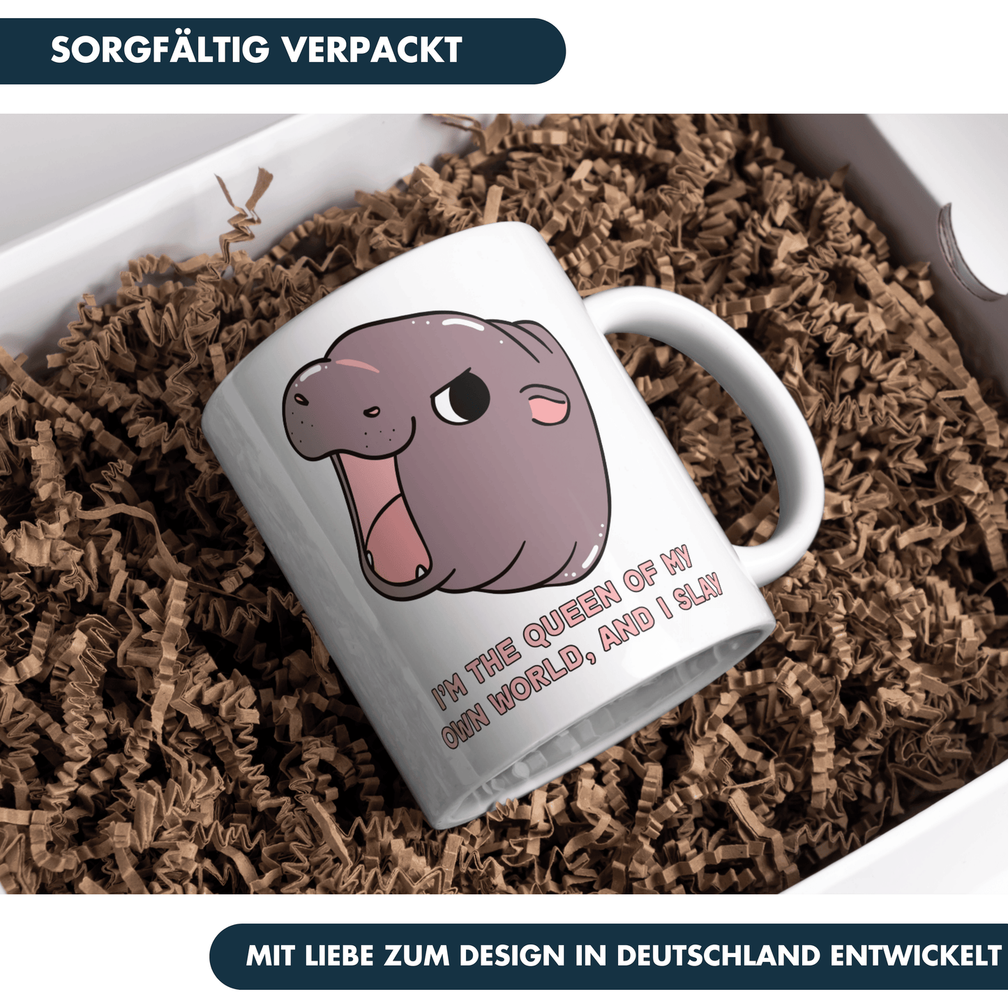 I'm The Queen Of My Own World And I Slay Hippo Kaffee Tasse