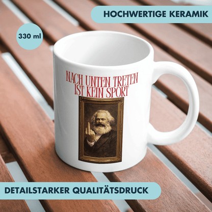 Nach Unten Treten Ist Kein Sport Karl Marx Kaffee Tasse