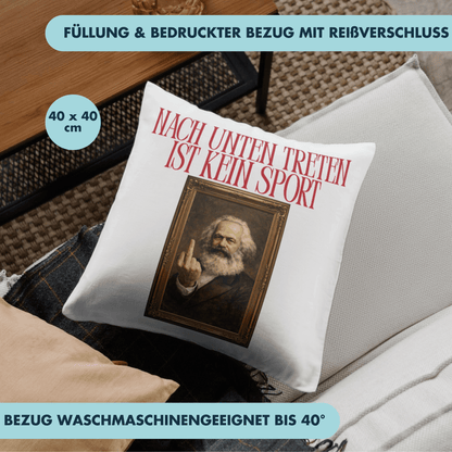 Nach Unten Treten Ist Kein Sport Karl Marx Deko Kissen