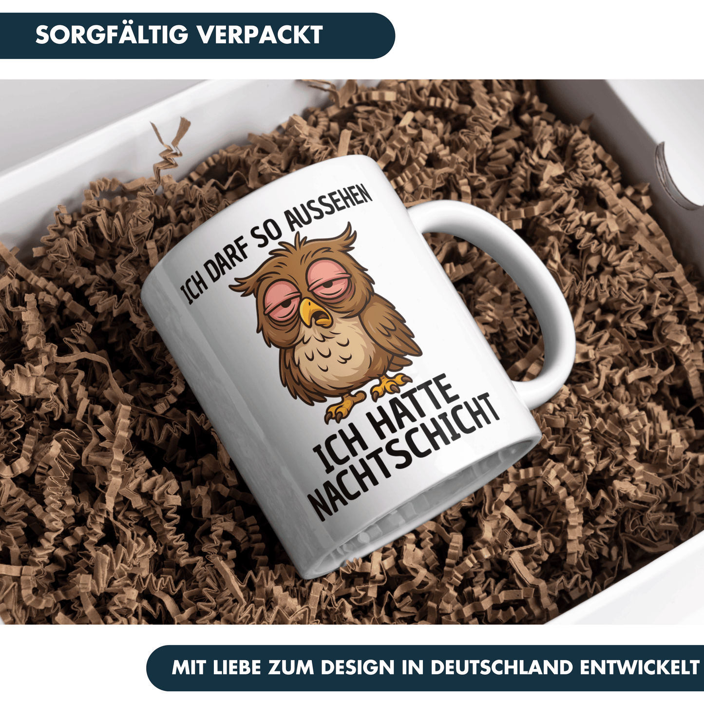 Ich Darf So Aussehen Ich Hatte Nachtschicht Eule Kaffee Tasse