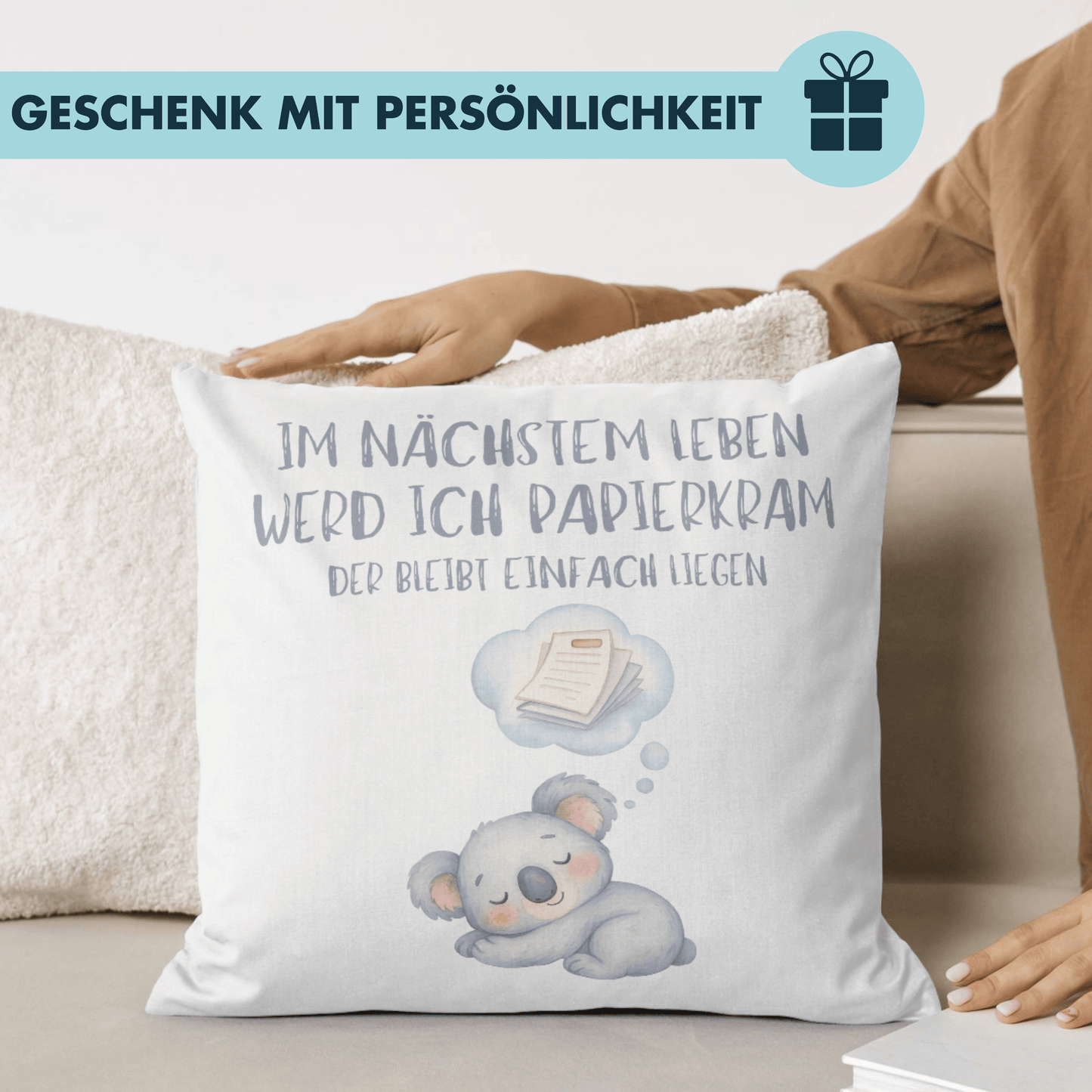 Im Nächsten Leben Werd Ich Papierkram Der Bleibt Einfach Liegen Deko Kissen