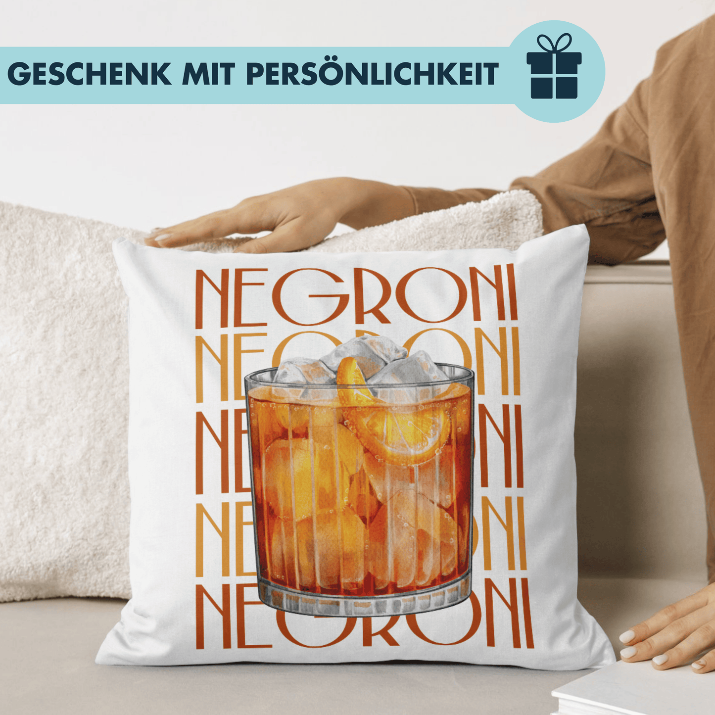 Negroni Cocktail Deko Kissen